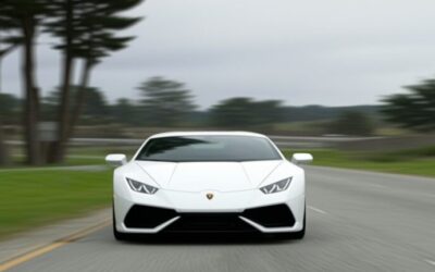 Un Lamborghini alb a fost confiscat de poliție după o sesiune de drifturi