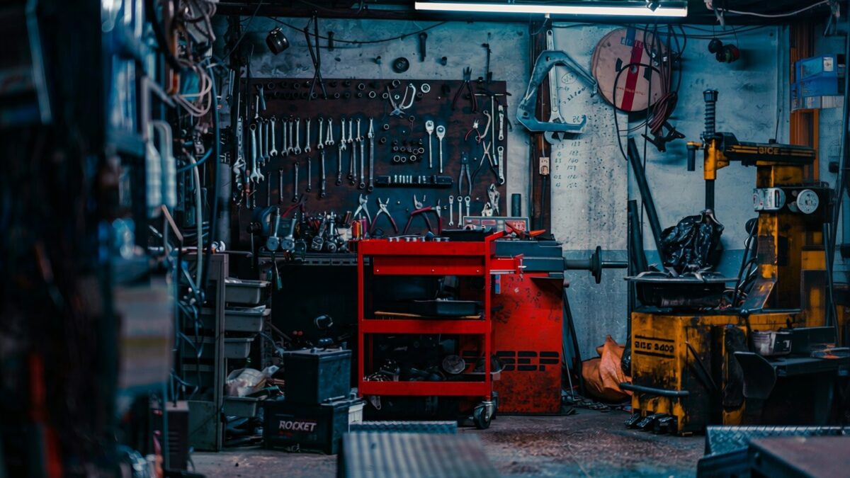 Bancul de lucru Husky de 2,7 metri suportă 2.041 kg și are prize integrate