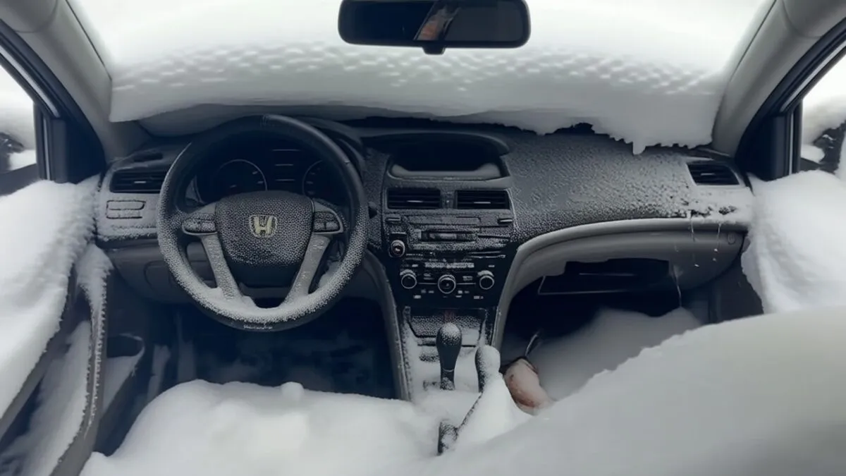 Honda Civic plină cu zăpadă într-un video viral cu 3,4 milioane de vizualizări