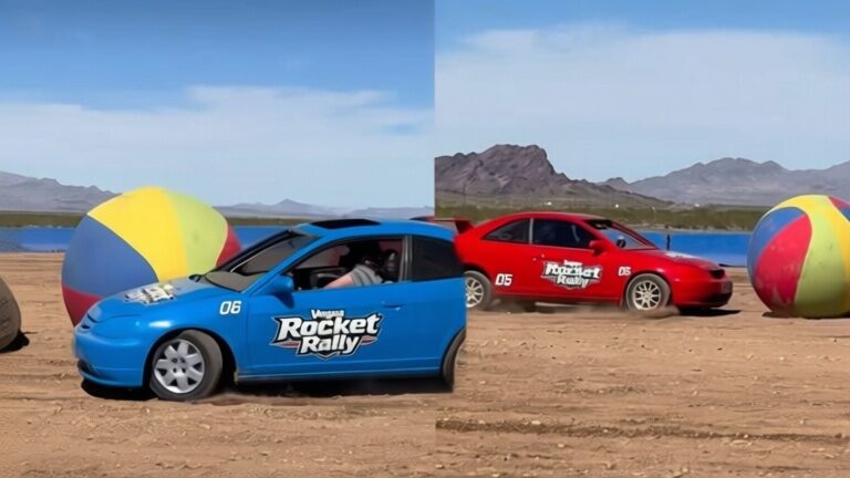 Honda Civic modificate pentru un joc real stil Rocket League de 250 de dolari
