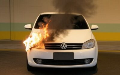 Un șofer ignoră incendiul mașinii într-un videoclip viral cu 7.400 de voturi