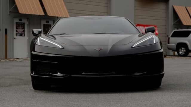 O femeie lovește un Chevrolet Corvette C8 într-o benzinărie din cauza zgomotului