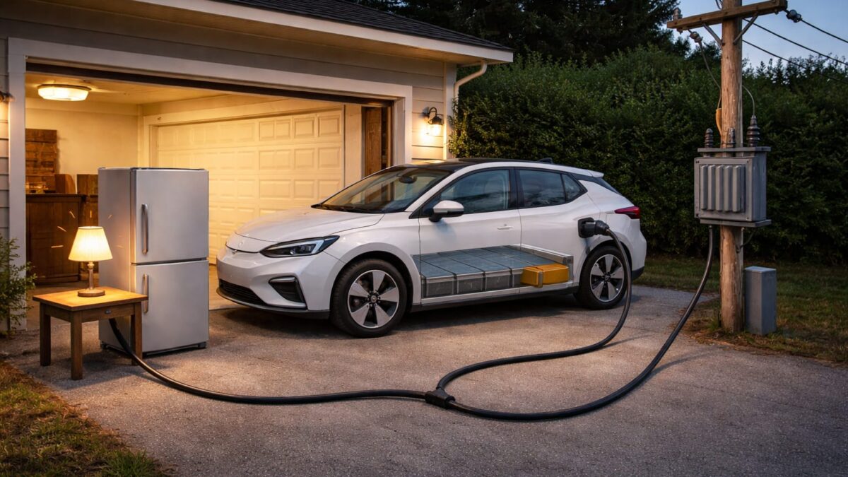 3,6 kW din bateria mașinii. Ce poți alimenta concret azi în România și de ce V2H nu se face cu un cablu între prize 1 3,6 kW din bateria mașinii. Ce poți alimenta concret azi în România și de ce V2H nu se face cu un cablu între prize