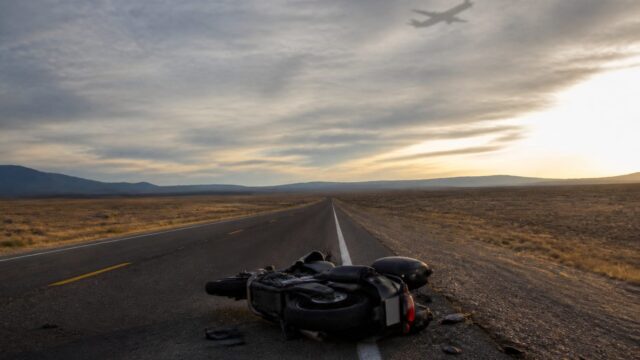 Un motociclist urmărit de avion a fost arestat după o fugă la peste 200 km/h
