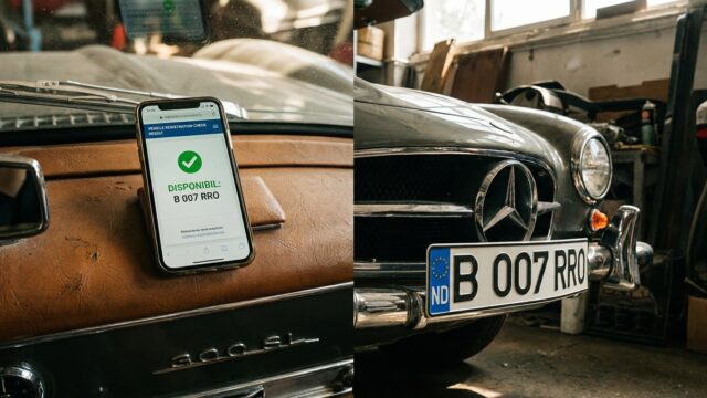 Numărul de înmatriculare dorit se verifică online în câteva secunde