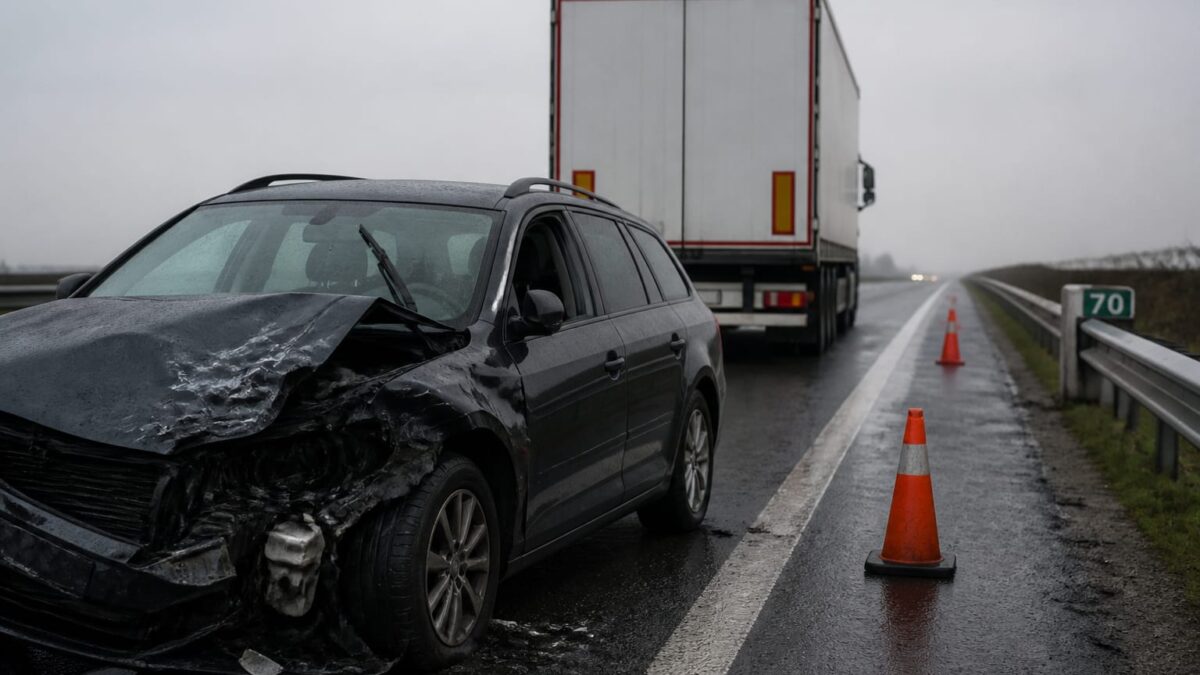 Accident pe A1, la km 70 spre Pitești. Doi răniți și prima bandă restricționată. Ce întârziere îi așteaptă pe șoferi