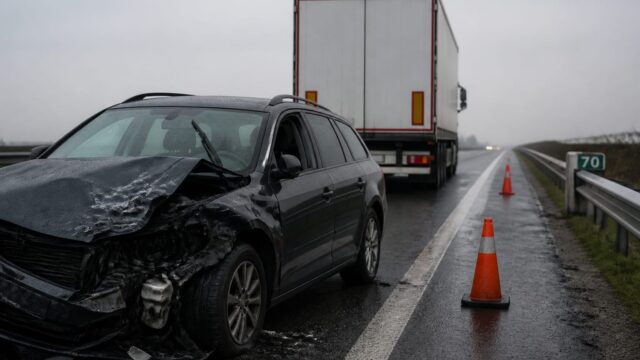 Accident pe A1, la km 70 spre Pitești. Doi răniți și prima bandă restricționată. Ce întârziere îi așteaptă pe șoferi