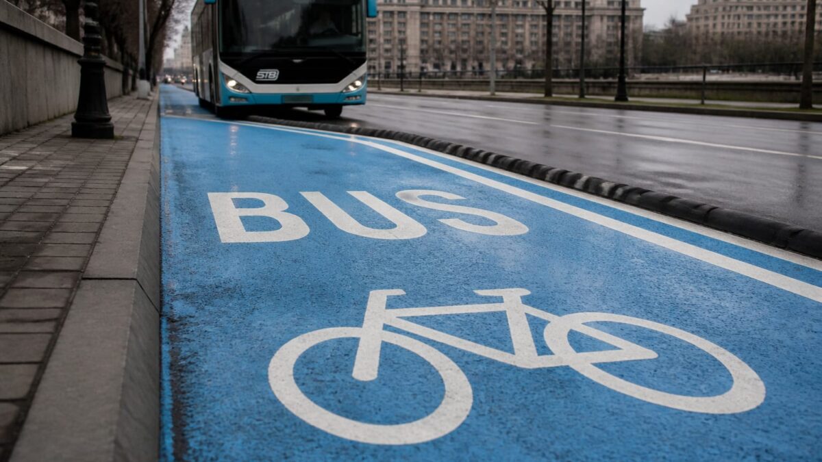 Bicicliștii din Piața Națiunilor Unite circulă pe banda STB. Traficul în București cere acum atenție sporită la depășiri 1 Bicicliștii din Piața Națiunilor Unite circulă pe banda STB. Traficul în București cere acum atenție sporită la depășiri