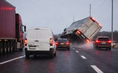 Un camion de 36 de tone s-a răsturnat pe autostradă după ce a blocat traficul