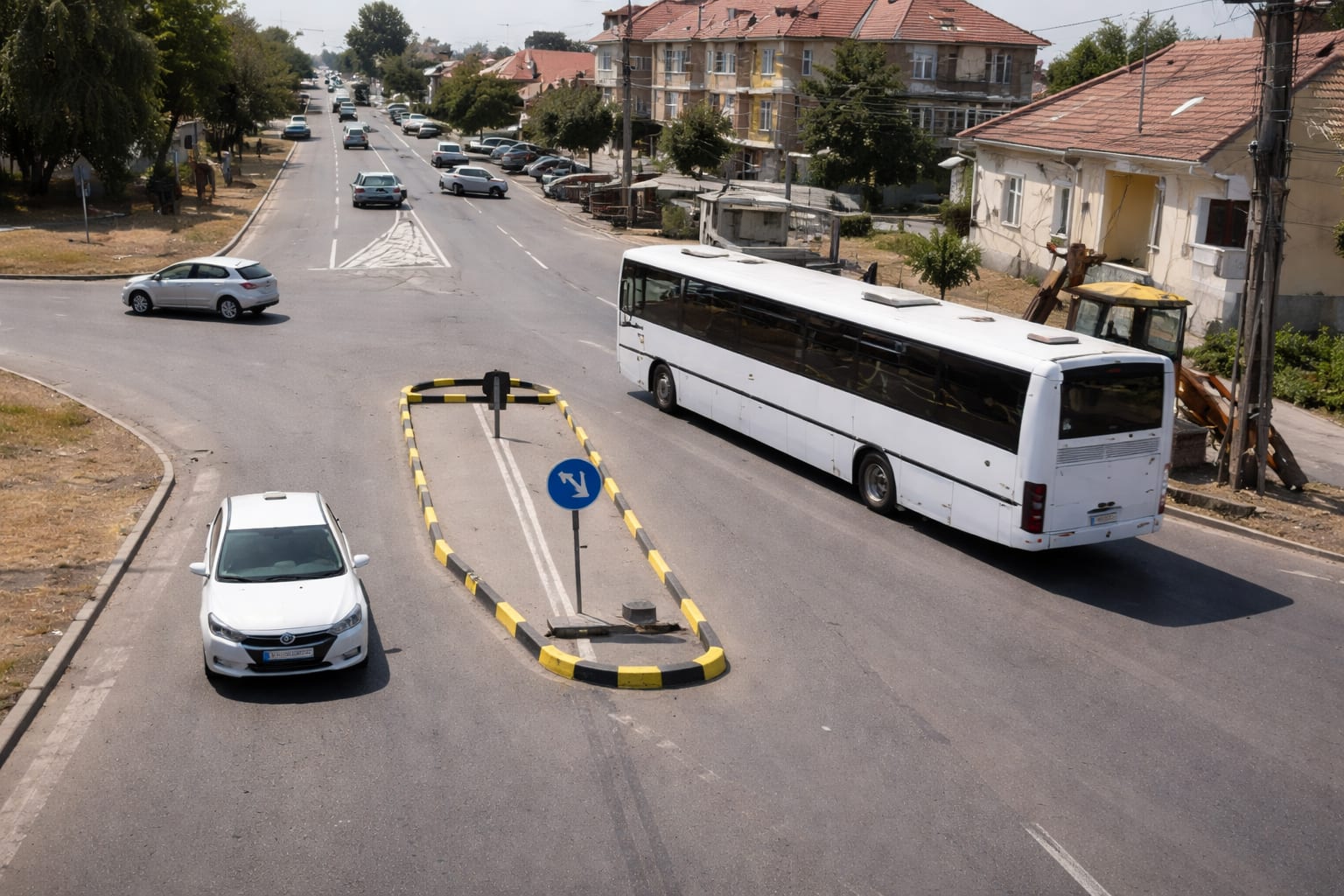 Sensul giratoriu din Carei blochează traficul greu cu 3 sau 4 manevre 2 Sens giratoriu Carei, imagine 2