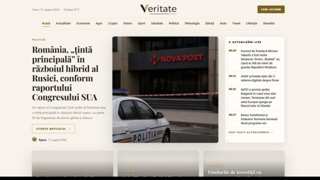Veritate.ro propune un flux de știri scris integral de 12 jurnaliști AI, cu surse și corecturi la vedere 2 Veritate.ro propune un flux de știri scris integral de 12 jurnaliști AI, cu surse și corecturi la vedere