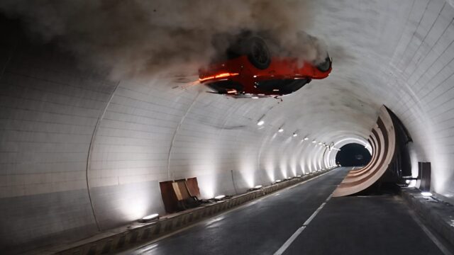 Voyah Passion S a realizat o rotație de 360 de grade pe tavanul unui tunel