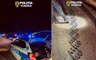 Un șofer de 18 ani a fost oprit cu spike-strip în Iași după ce a fugit de poliție. A rămas fără permis 120 de zile