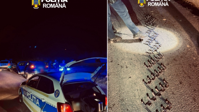 Un șofer de 18 ani a fost oprit cu spike-strip în Iași după ce a fugit de poliție. A rămas fără permis 120 de zile